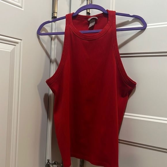 Red Ribbed H&M Tank Top - Picture 1 of 4